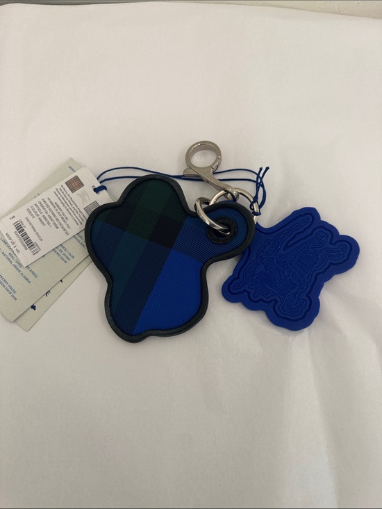 Burberry Accessories - Burberry Blue and Black Plaid Key & Card Holder Charm